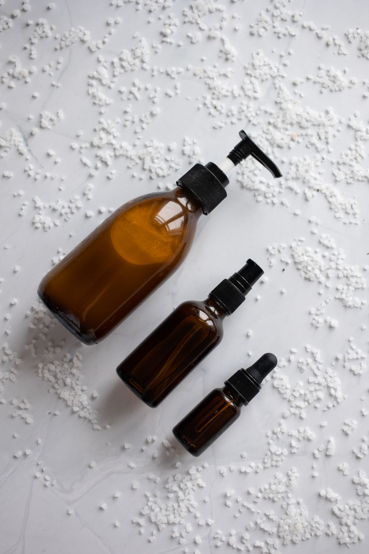 Flacons cosmétiques en verre ambré
